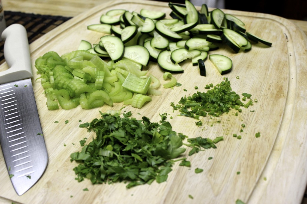cucumber celery chive salad 5